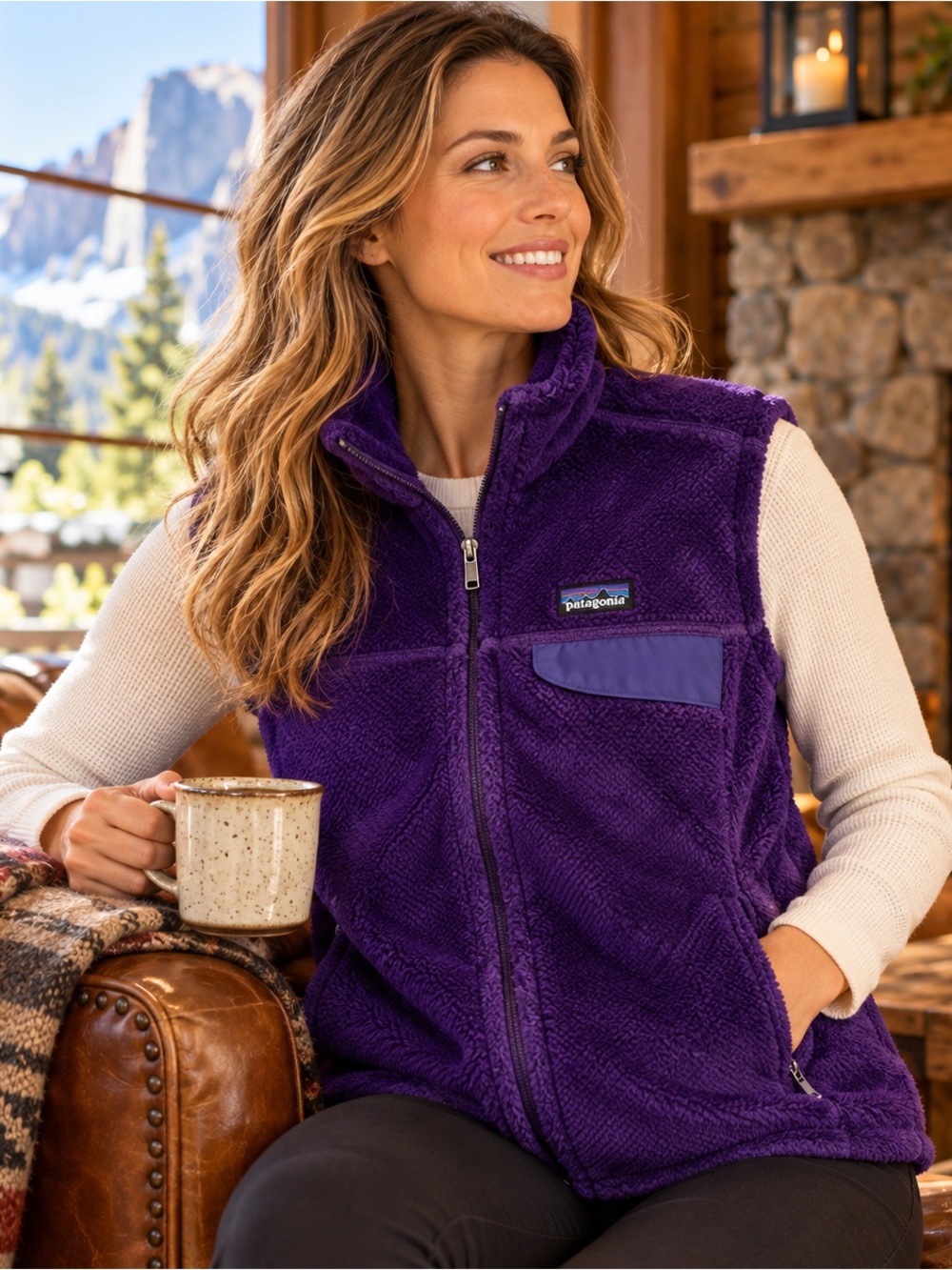 Patagonia Re-Tool Polartec Thermal Pro Fleece Vest Purple Women’s L FA13
